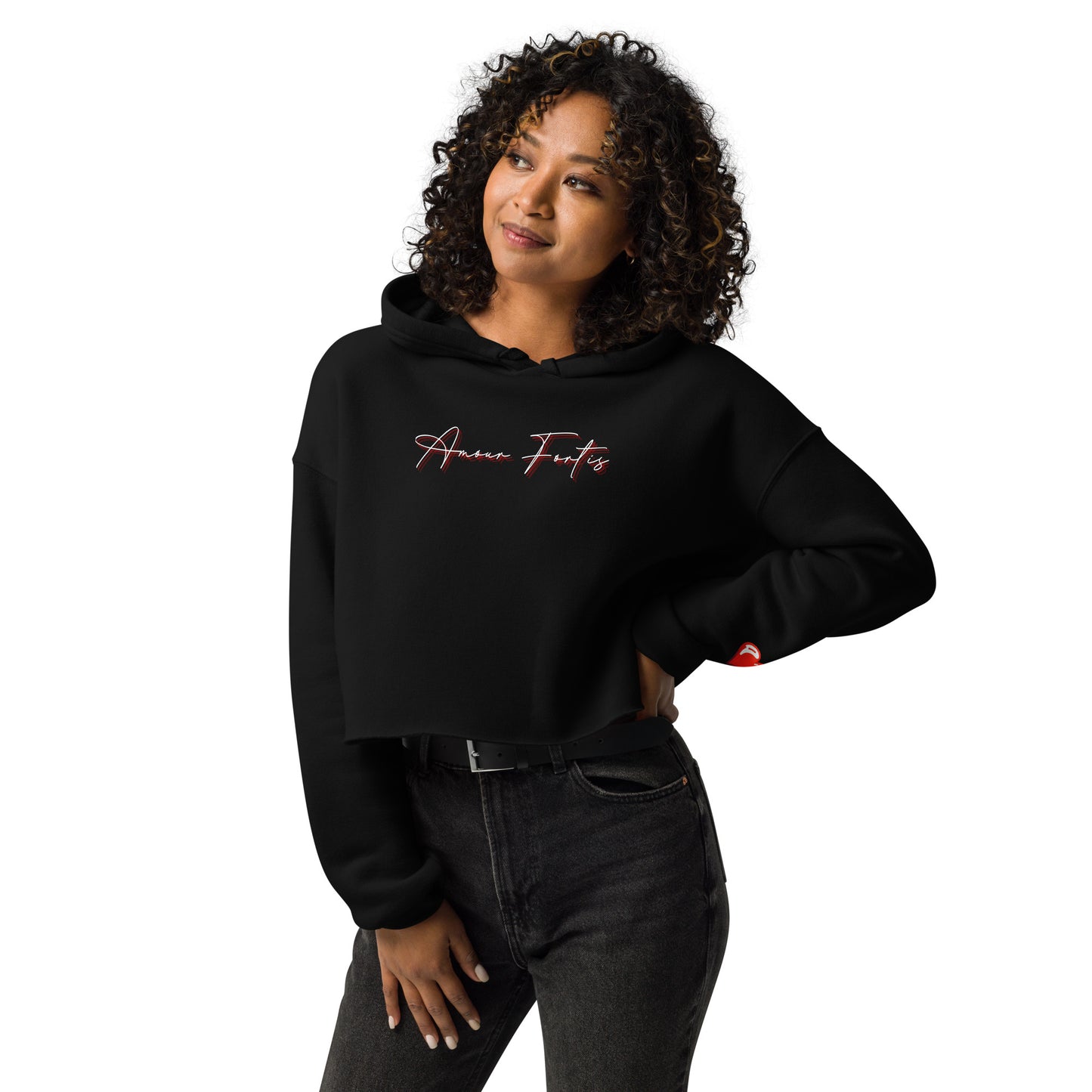 Signature Logo Splice Crop Hoodie