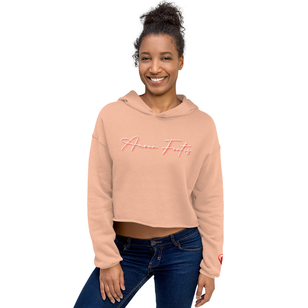 Signature Logo Splice Crop Hoodie